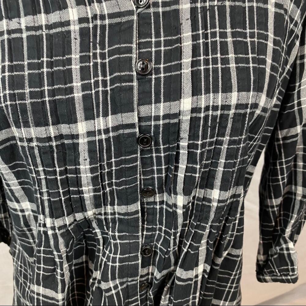 St. John’s Bay Petite Plaid Button Down Blouse - Picture 3 of 16